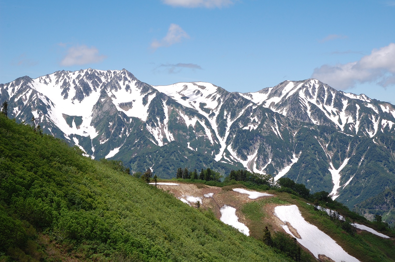 鳴沢岳付近から夏の立山